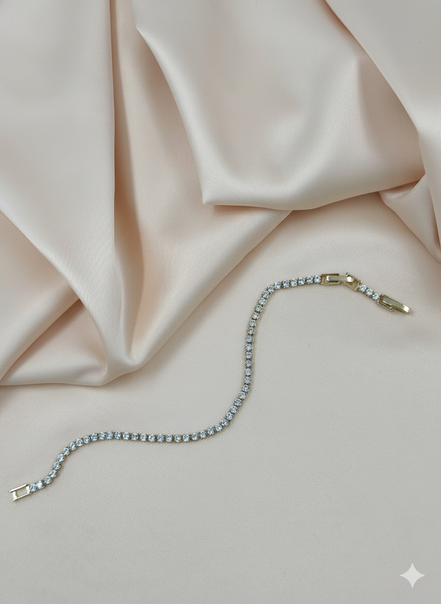 Altın İnce Kübik Zirkonya Tenis Bilekliği – MODA Aksesuarları