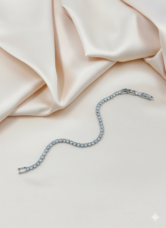 Silver Classic Cubic Zirconia Tennis Bracelet – MODA Accessories