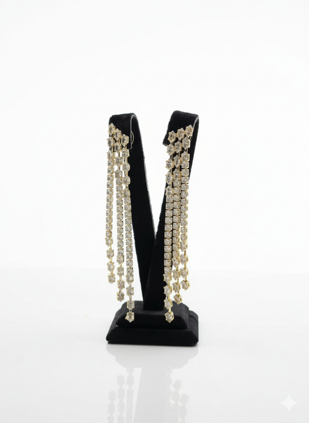 Gold Triple Row Drop Earrings – MODA Accessories