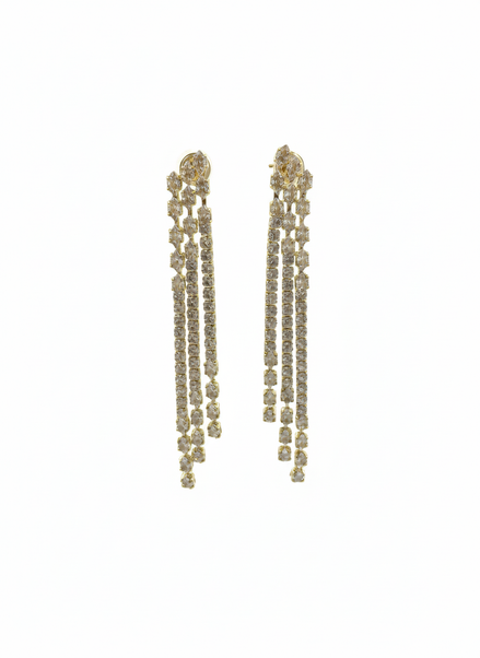Gold Triple Row Drop Earrings – MODA Accessories