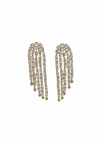 Gold Crystal Fringe Drop Earrings – MODA Accessories
