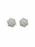 Silver Floral Cluster Crystal Stud Earrings – MODA Accessories
