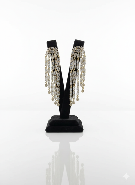 Gold Crystal Fringe Drop Earrings – MODA Accessories