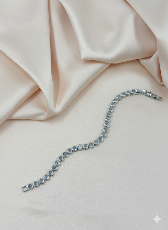 Silver Bezel Set Cubic Zirconia Tennis Bracelet – MODA Accessories