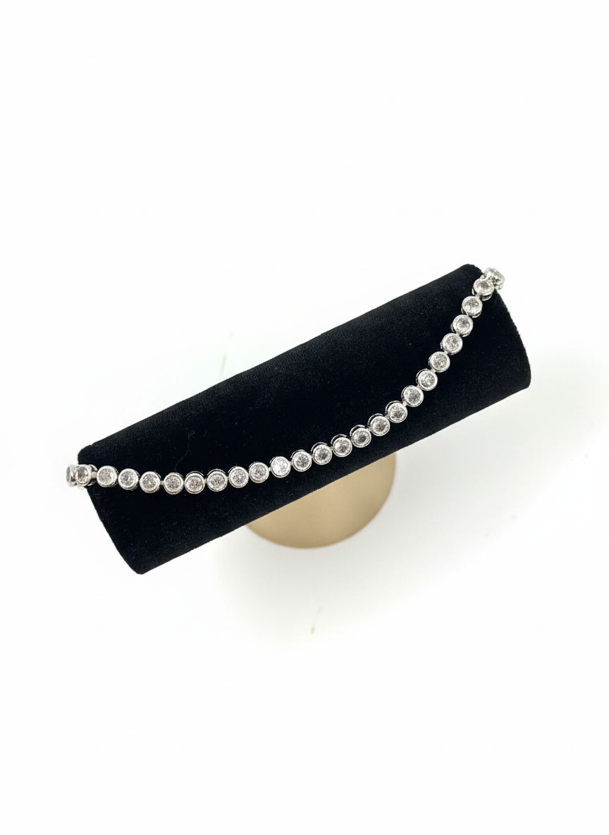 Silver Bezel Set Cubic Zirconia Tennis Bracelet – MODA Accessories