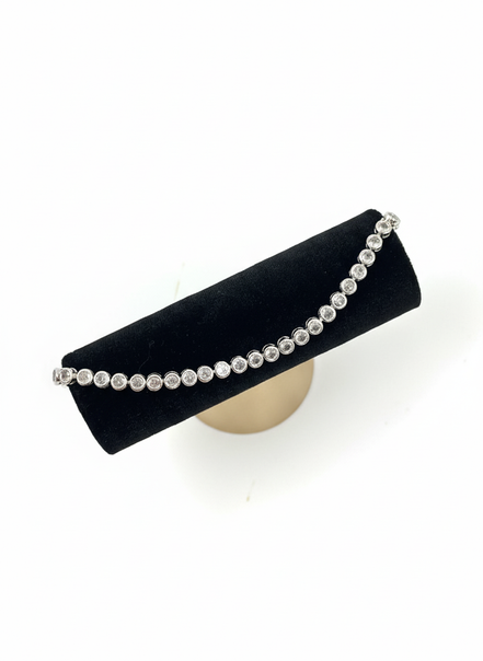 Silver Bezel Set Cubic Zirconia Tennis Bracelet – MODA Accessories