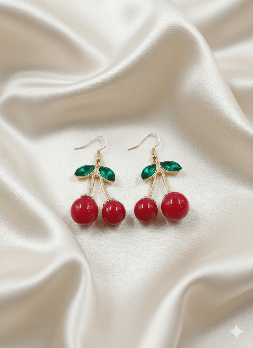Elegant Cherry Dangle Earrings - MODA ACCESSORIES