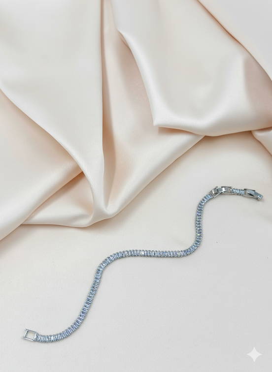 Gümüş Baget Kesim Kübik Zirkonya Tenis Bilekliği – MODA Aksesuarları