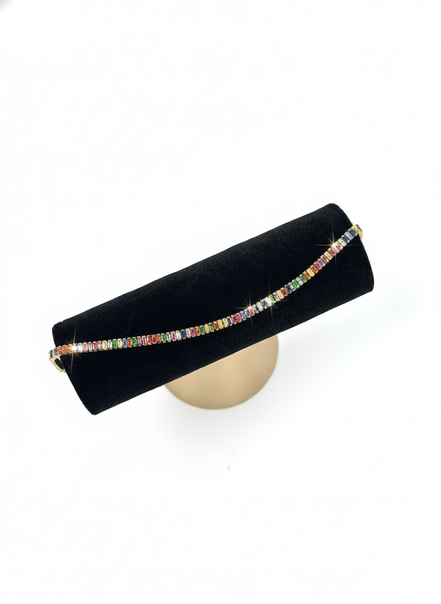 Gold Rainbow Cubic Zirconia Tennis Bracelet – MODA Accessories