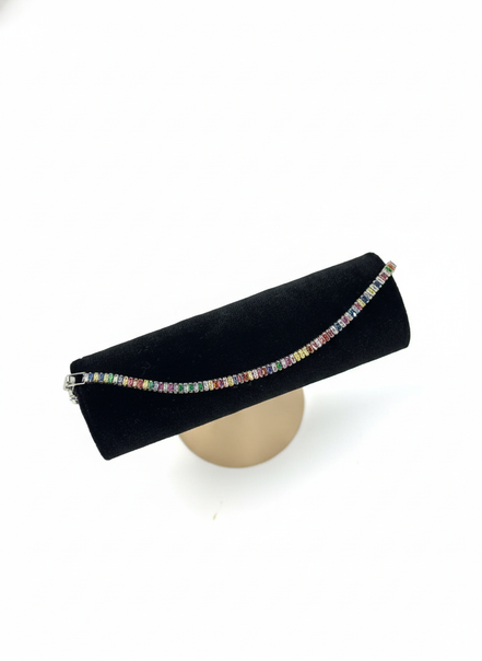 Silver Rainbow Cubic Zirconia Tennis Bracelet – MODA Accessories