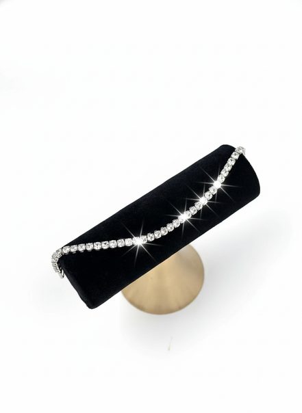 Silver Single Row Round-Cut Cubic Zirconia Bracelet – MODA Accessories