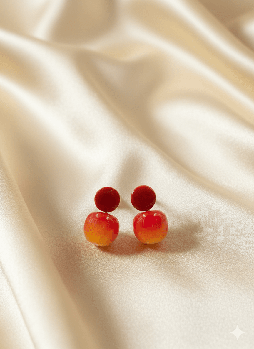 Sunset Ombre Cherry Stud Earrings - MODA ACCESSORIES