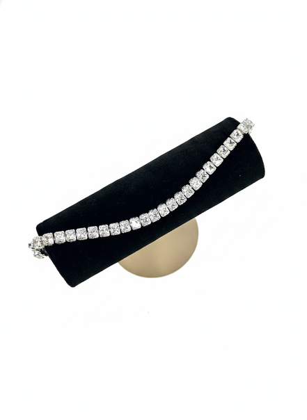 Silver Round-Cut Cubic Zirconia Tennis Bracelet – MODA Accessories