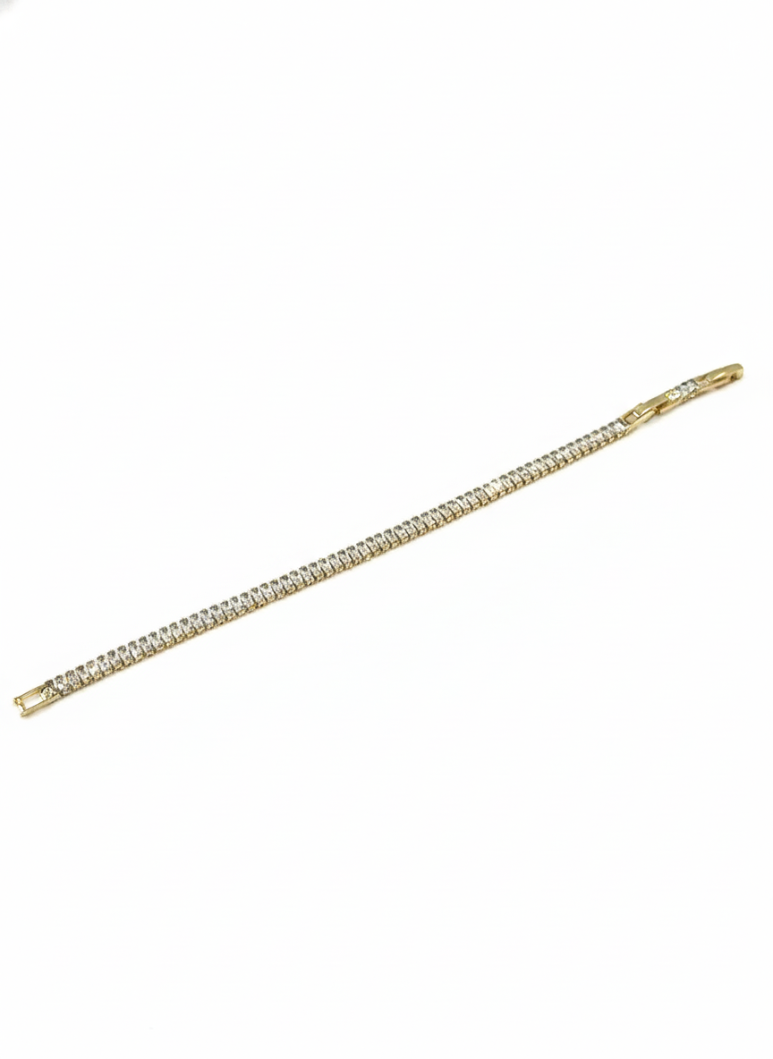 Gold Slim Single Row Cubic Zirconia Tennis Bracelet – MODA Accessories