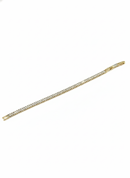 Gold Slim Single Row Cubic Zirconia Tennis Bracelet – MODA Accessories