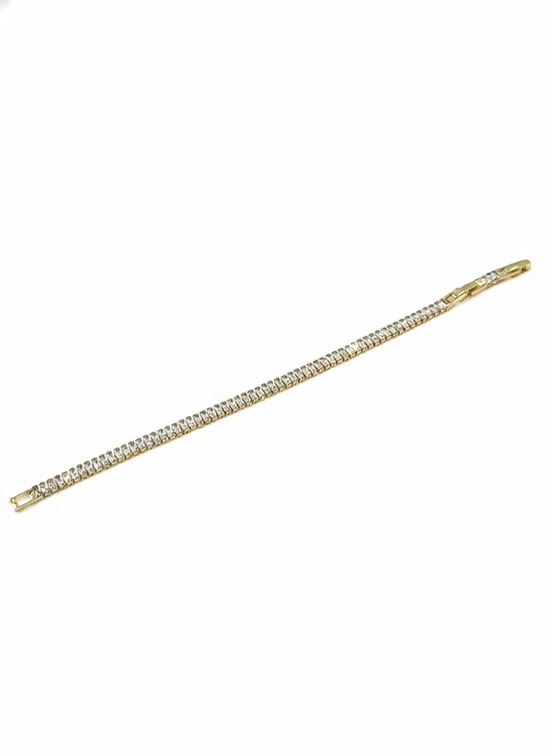 Gold Slim Single Row Cubic Zirconia Tennis Bracelet – MODA Accessories