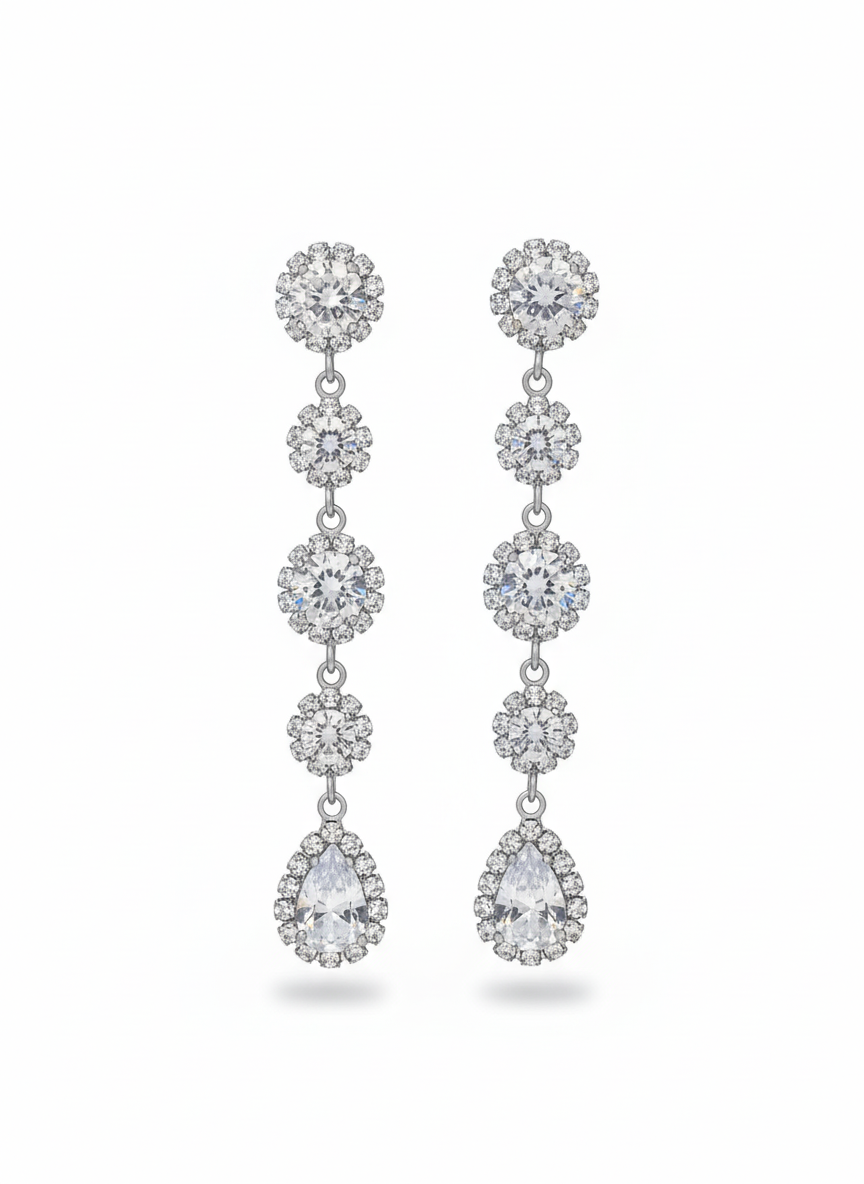 Elegant Crystal Cascade Drop Earrings