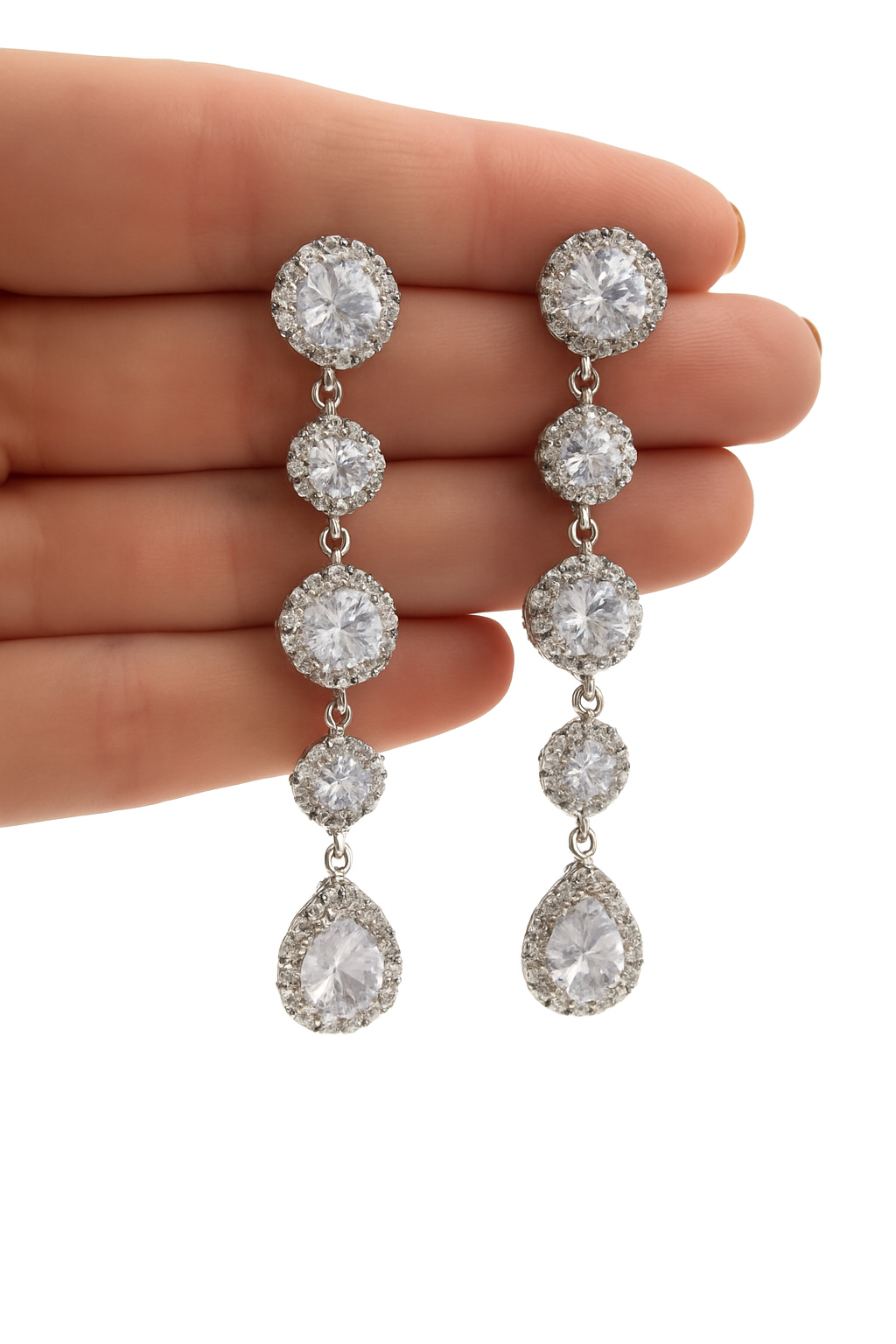 Elegant Crystal Cascade Drop Earrings