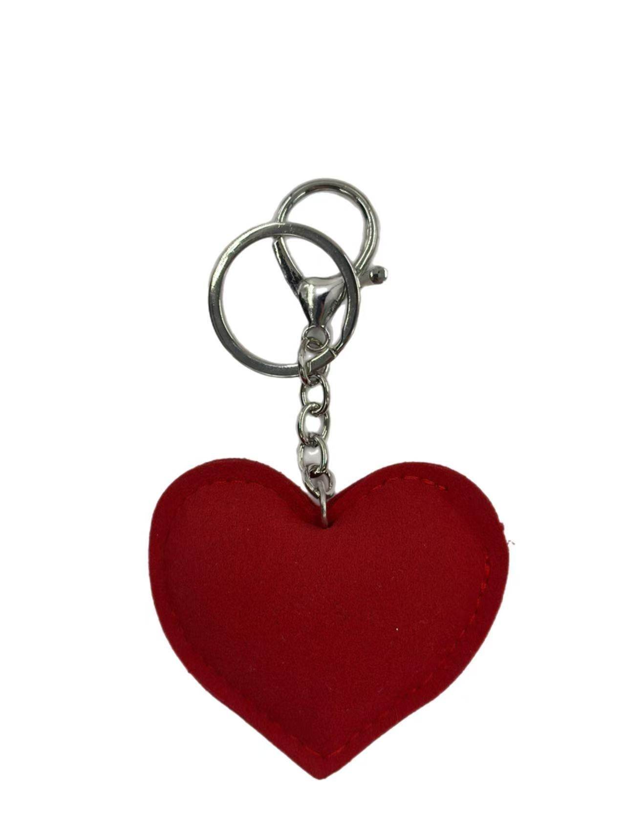 Red Rhinestone Heart Keychain with Lash Design - MODA ACCESSORIES