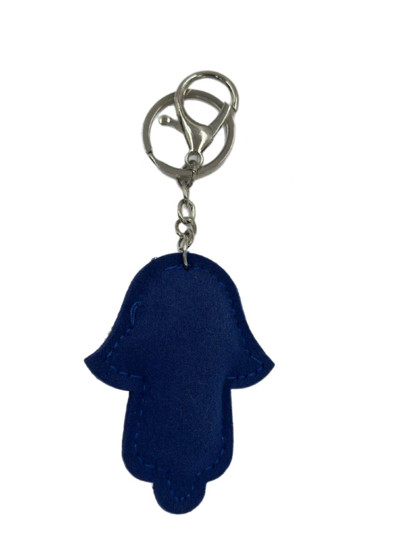 Crystal Hamsa Hand Keychain – Sparkling Blue Rhinestone Evil Eye Protection Charm & Key Ring - MODA ACCESSORIES