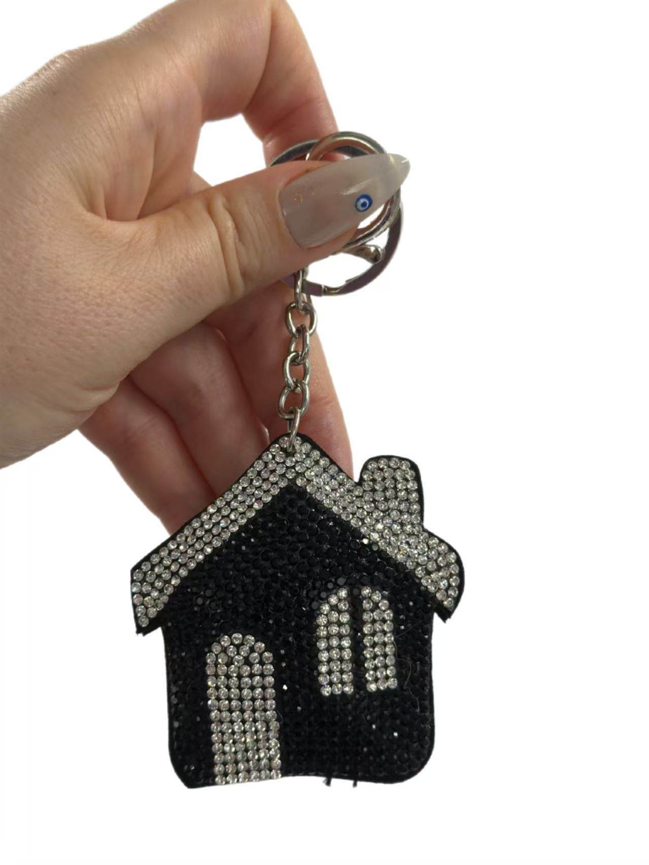Crystal House Keychain – Sparkling Rhinestone Home Charm - MODA ACCESSORIES