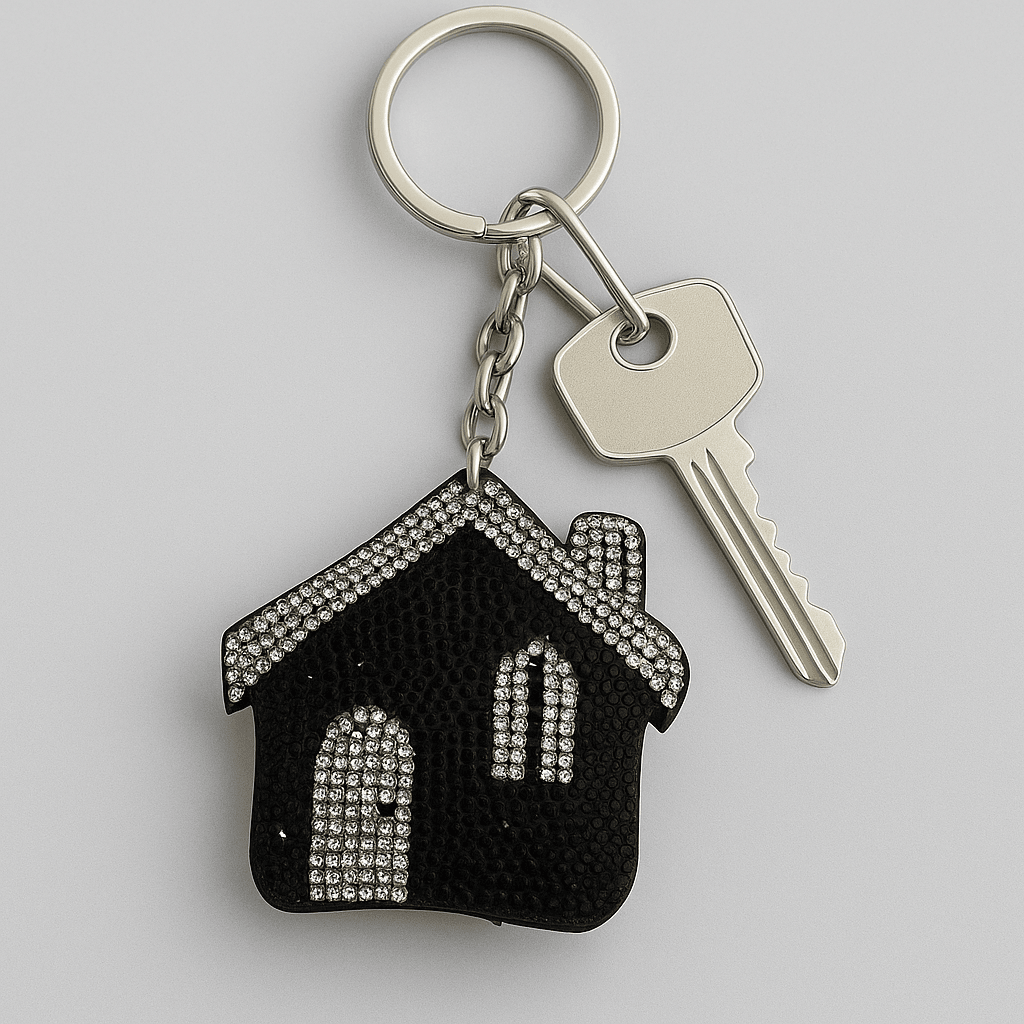 Crystal House Keychain – Sparkling Rhinestone Home Charm - MODA ACCESSORIES