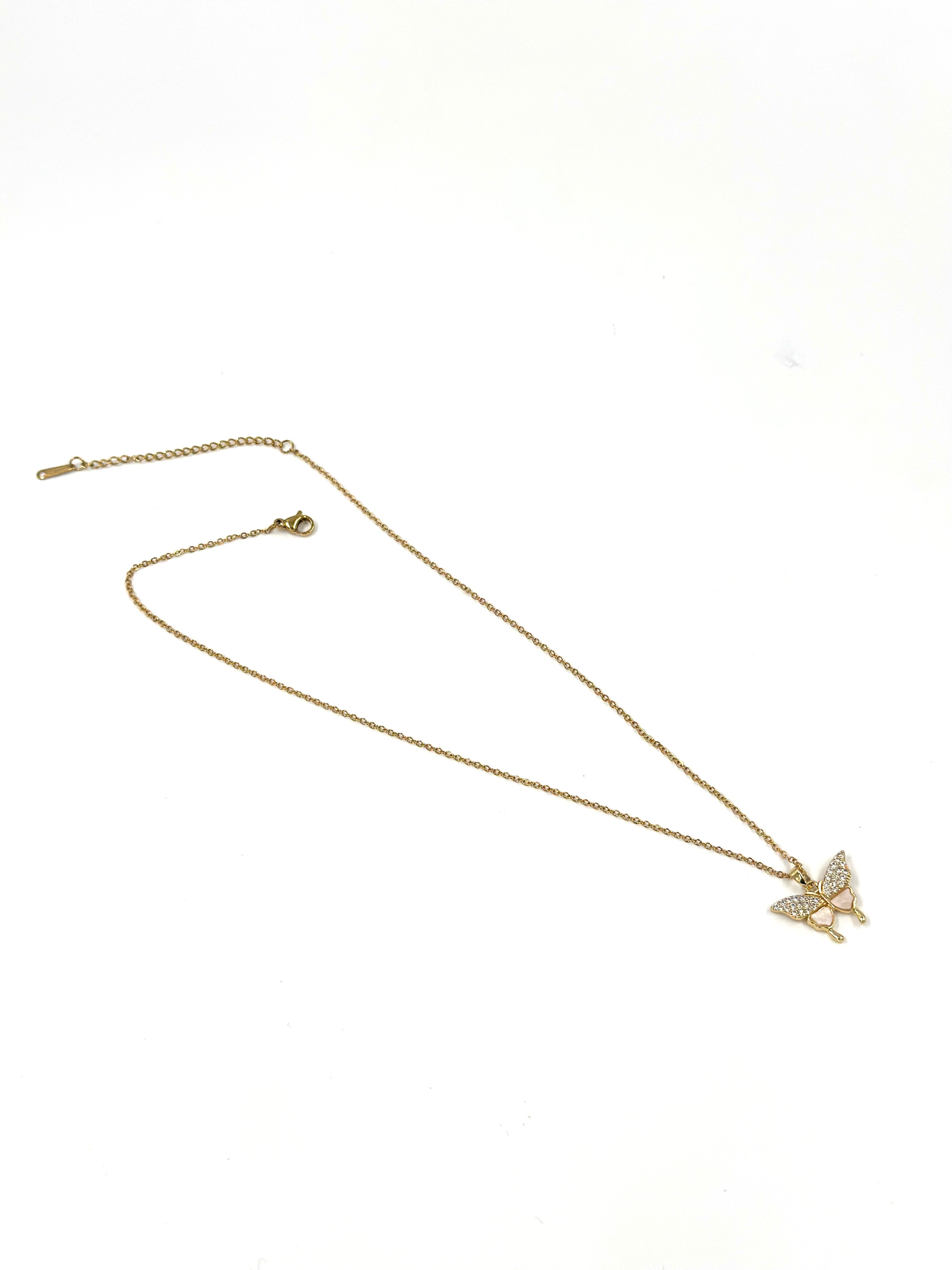 Kelebek Kristal Kolye – MODA Aksesuarları