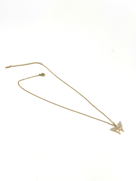 Butterfly Crystal Pendant Necklace – MODA Accessories