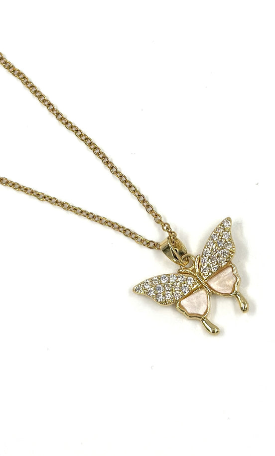 Butterfly Crystal Pendant Necklace – MODA Accessories