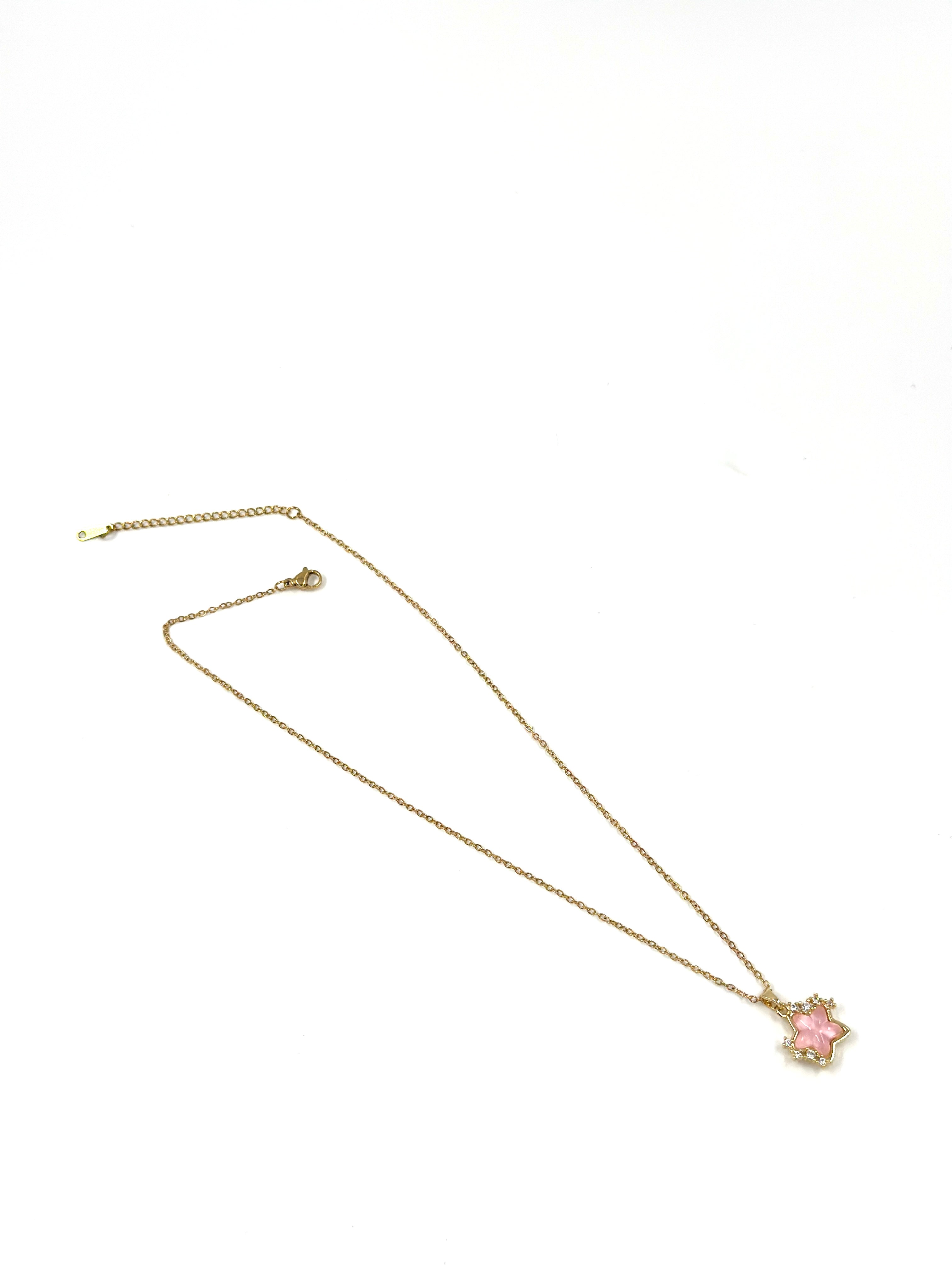 Pink Mother-of-Pearl Star Pendant Necklace – MODA Accessories
