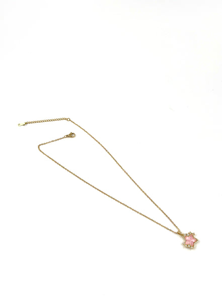 Pink Mother-of-Pearl Star Pendant Necklace – MODA Accessories