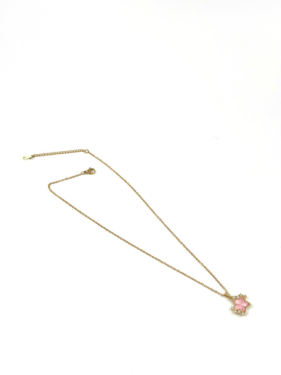 Pink Mother-of-Pearl Star Pendant Necklace – MODA Accessories