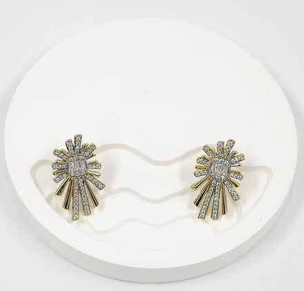 Gold Sunburst Diamond Stud Earrings – MODA Accessories