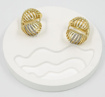 Gold Cage Hoop Diamond Earrings – MODA Accessories