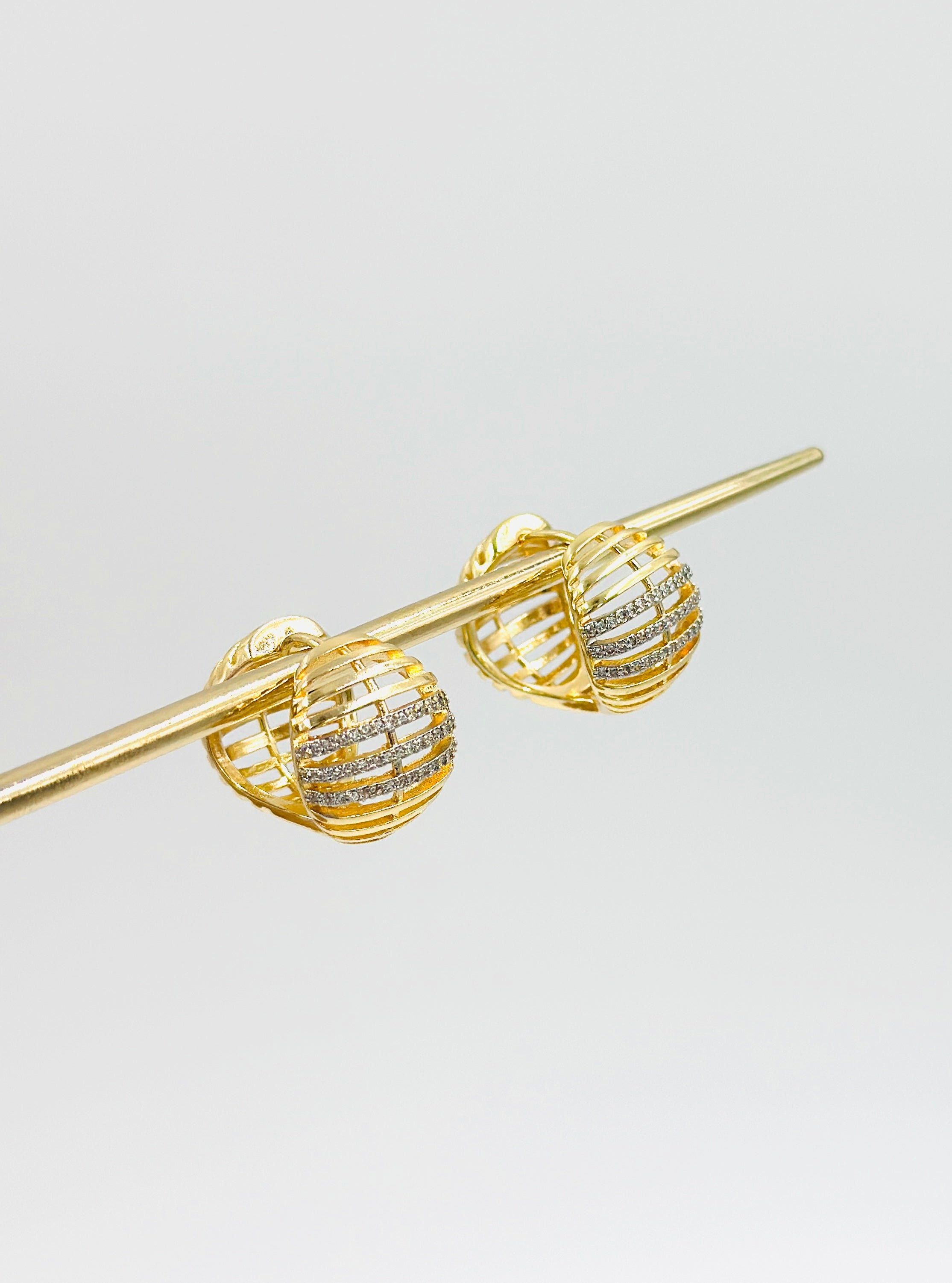 Gold Cage Hoop Diamond Earrings – MODA Accessories