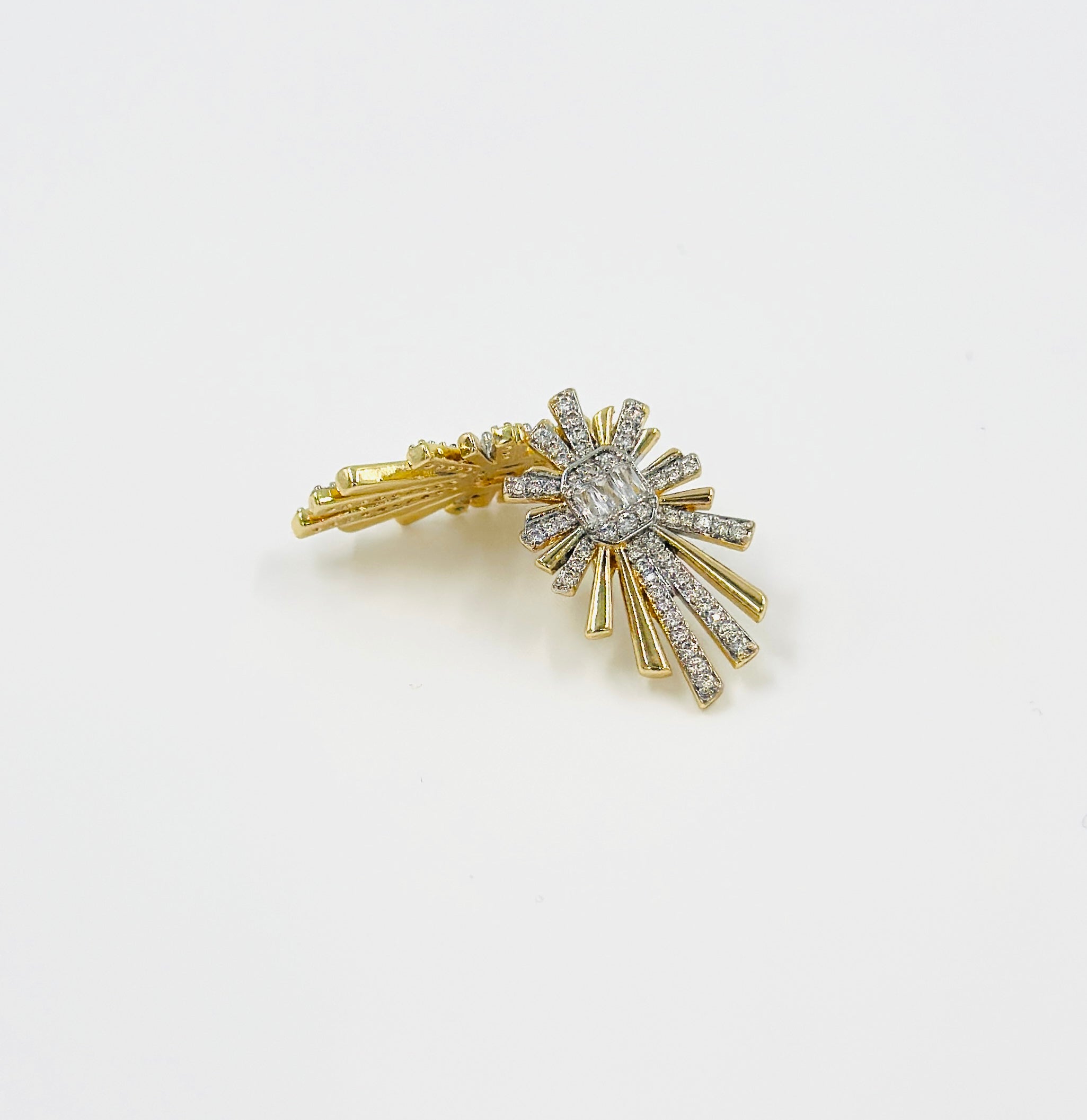 Gold Sunburst Diamond Stud Earrings – MODA Accessories