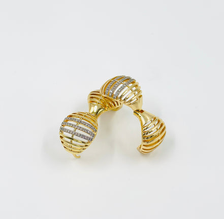 Gold Cage Hoop Diamond Earrings – MODA Accessories