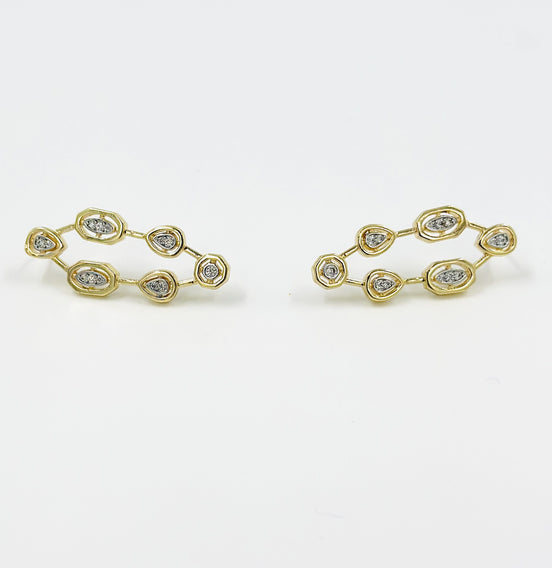 Gold Linked Teardrop Diamond Earrings – MODA Accessories