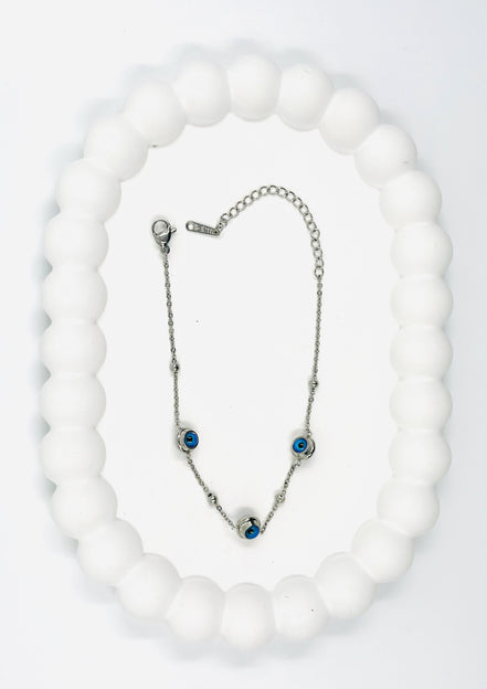 Gümüş Çoklu Nazarlık Bileklik - Paslanmaz Çelik | MODA Aksesuarları 