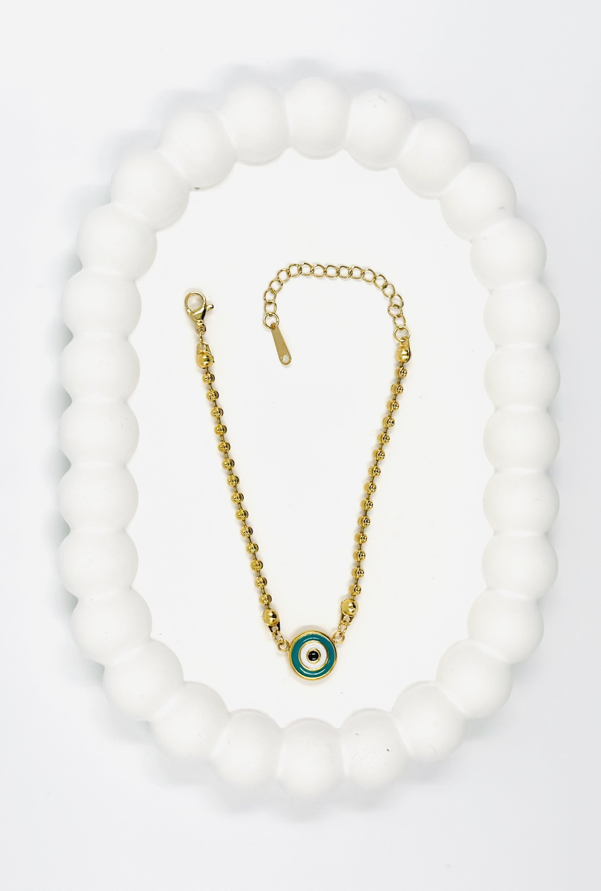 Einzelnes Armband mit dem bösen Blick aus Gold – Edelstahl | MODA Accessoires 