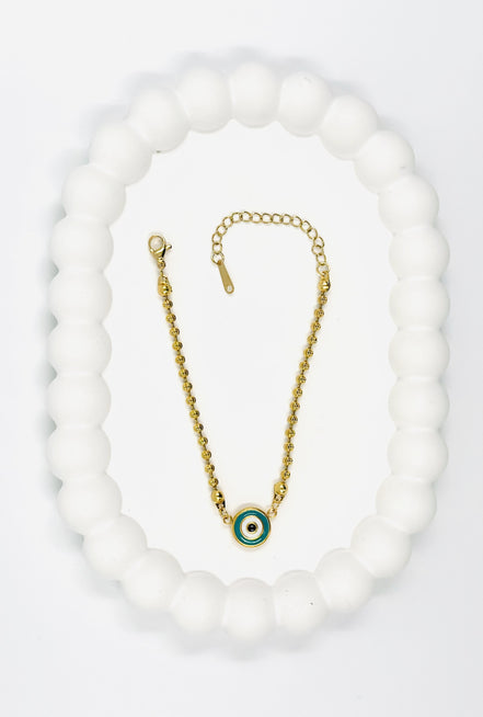 Einzelnes Armband mit dem bösen Blick aus Gold – Edelstahl | MODA Accessoires 