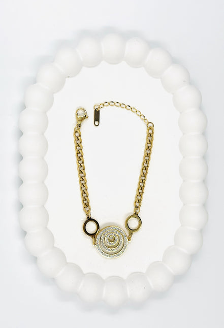 Gold Spiral Eye Bracelet – Stainless Steel | MODA Accessories