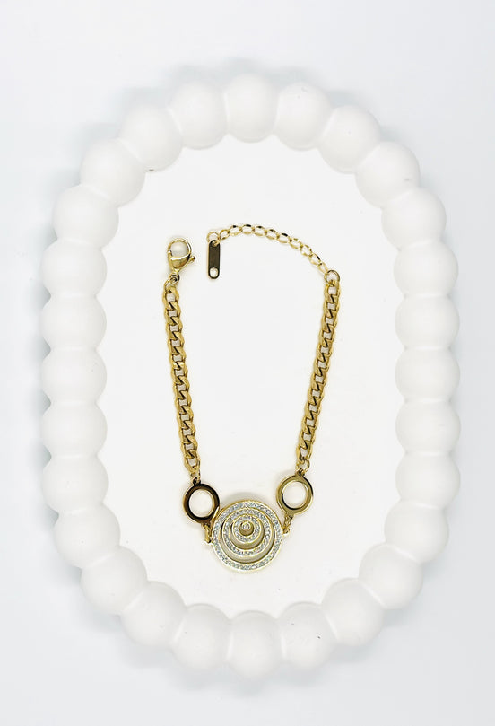 Gold Spiral Eye Bracelet – Stainless Steel | MODA Accessories