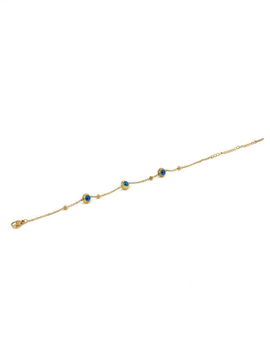 Gold Evil Eye Chain Bracelet – Stainless Steel | MODA Accessories