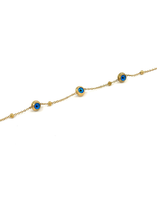 Gold Evil Eye Chain Bracelet – Stainless Steel | MODA Accessories