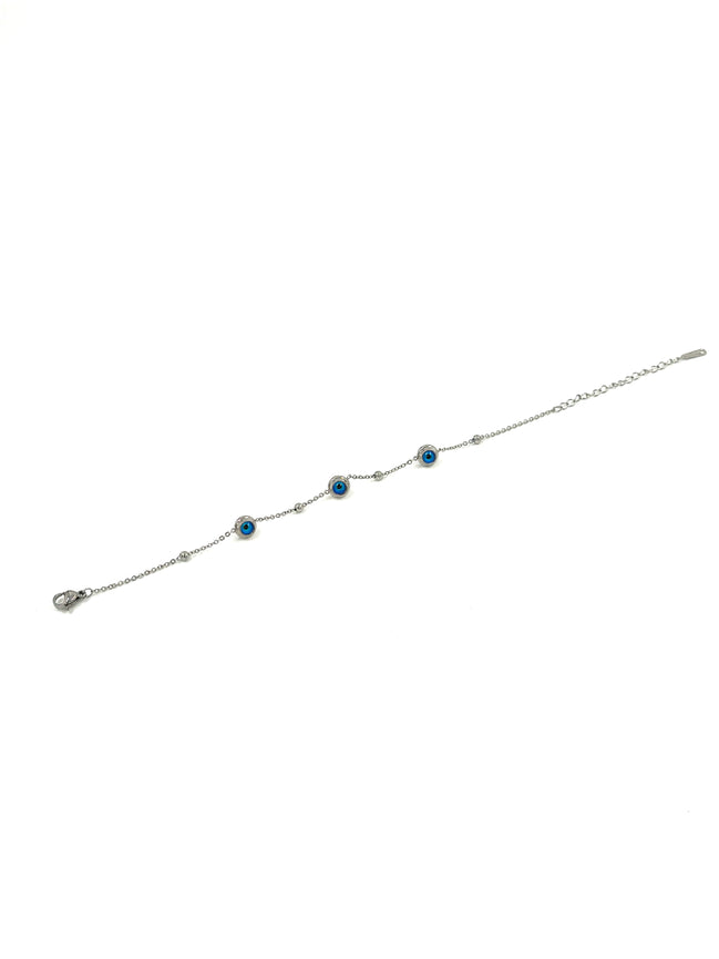 Gümüş Çoklu Nazarlık Bileklik - Paslanmaz Çelik | MODA Aksesuarları 