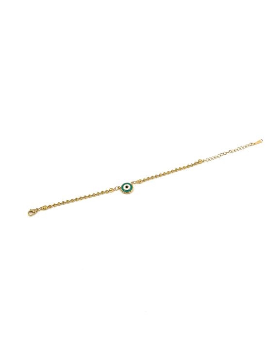 Single Evil Eye Gold Bracelet – Stainless Steel | MODA Accessories