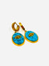 Gold & Turquoise Evil Eye Drop Earrings – Stainless Steel | MODA Accessories