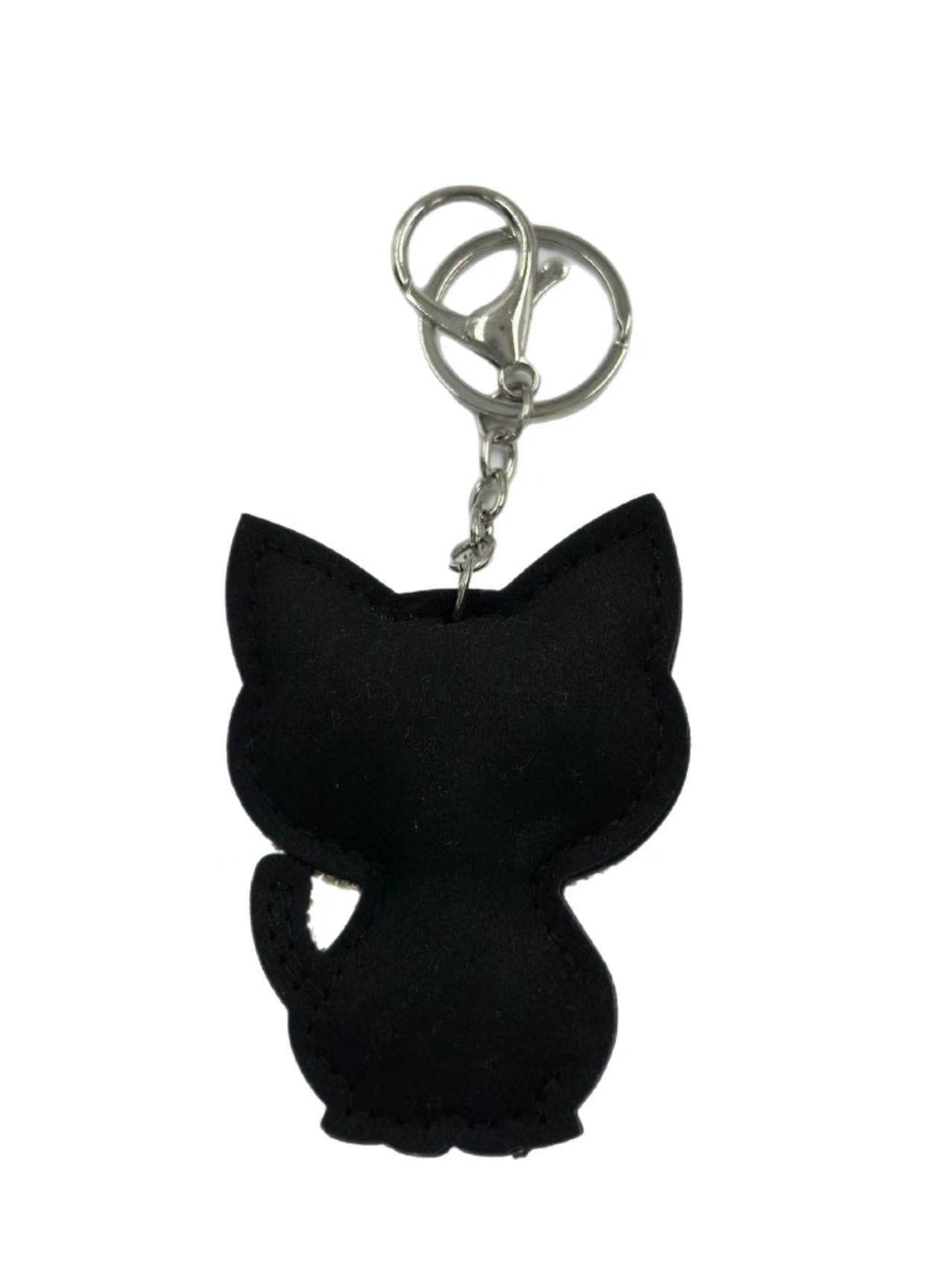 Crystal Rhinestone Cat Keychain – Sparkling Kitty Charm with Red Bow Tie - MODA ACCESSORIES