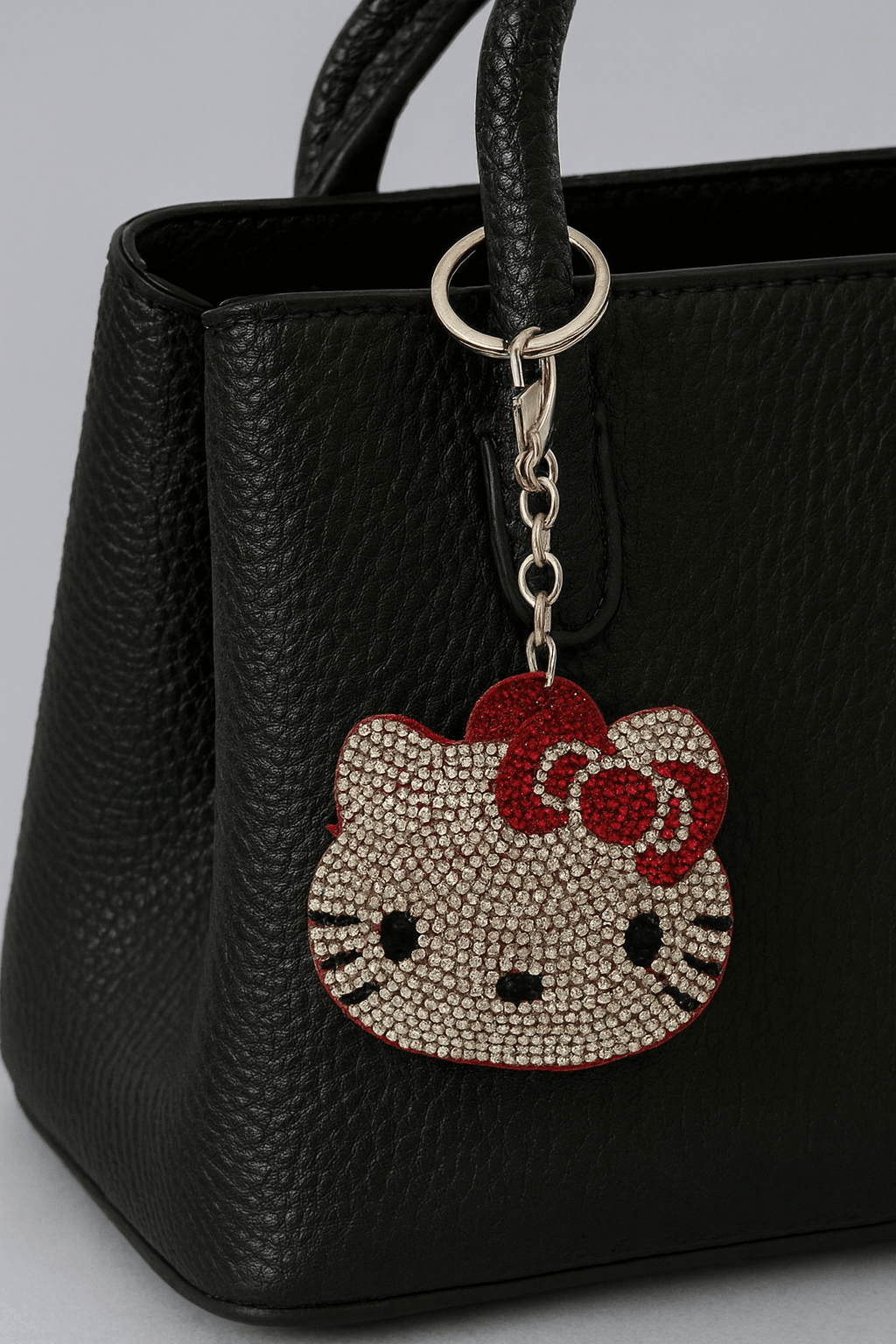 Crystal Kitty Keychain – Sparkling Rhinestone Cat Face Bag Charm & Key Ring - MODA ACCESSORIES